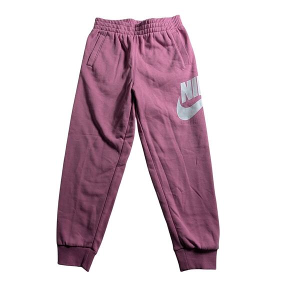NWT Nike Fleece Logo Printed Joggers Magic Flamingo Kids Sz 6x For 6-7 Year Olds - Picture 1 of 3